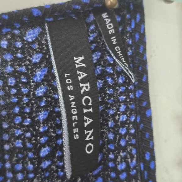 Marciano Blue Pinstriped Halter-neck Jumpsuit Deep V-neck Pockets Size Small - Picture 6 of 9